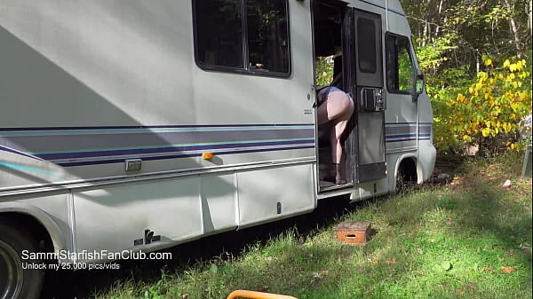 Country girl working outside